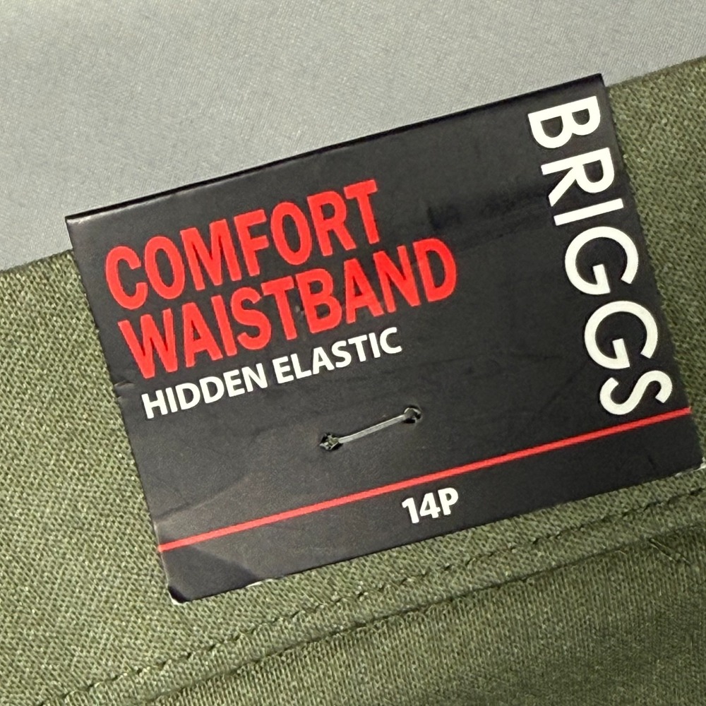 NWT Briggs Sage Green Pull on Elastic Waist Pants Petite 14P Cropped Comfort - Picture 9 of 11